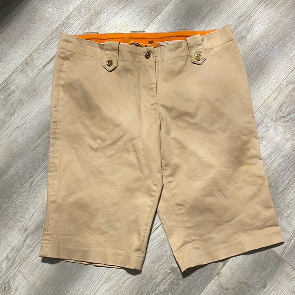 Tory Burch long  tan shorts size 8 (32 waist)